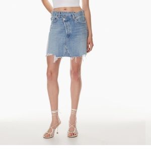 NEW Agolde Criss Cross Denim Skirt